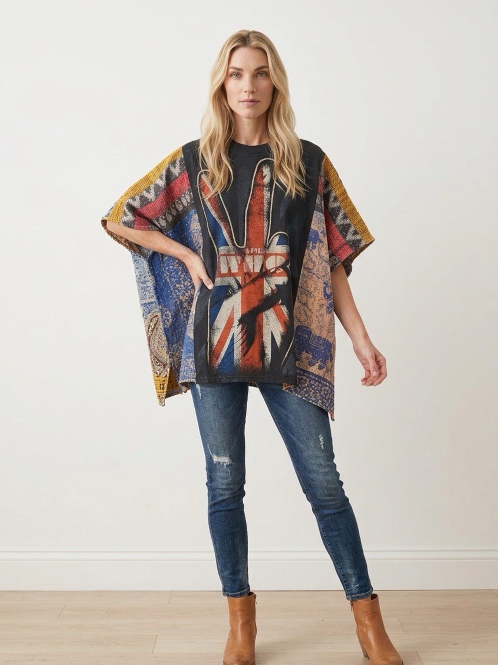 Handcrafted Upcycled THE WHO Kantha Tunic NWT One Size